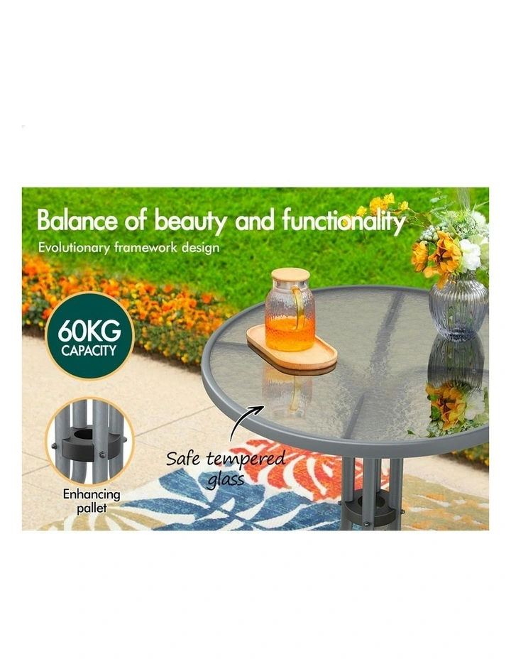 Patio Coffee Side Table 60cm in Grey image 4