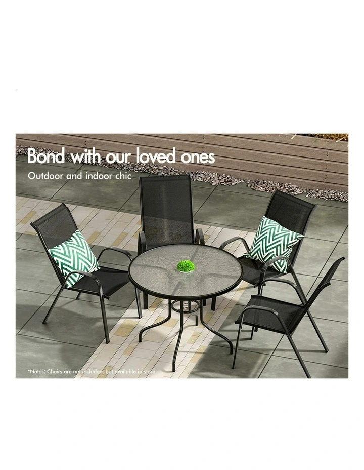 Patio Round Dining Table 90cm in Black image 3