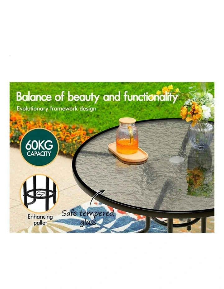 Patio Round Dining Table 90cm in Black image 4