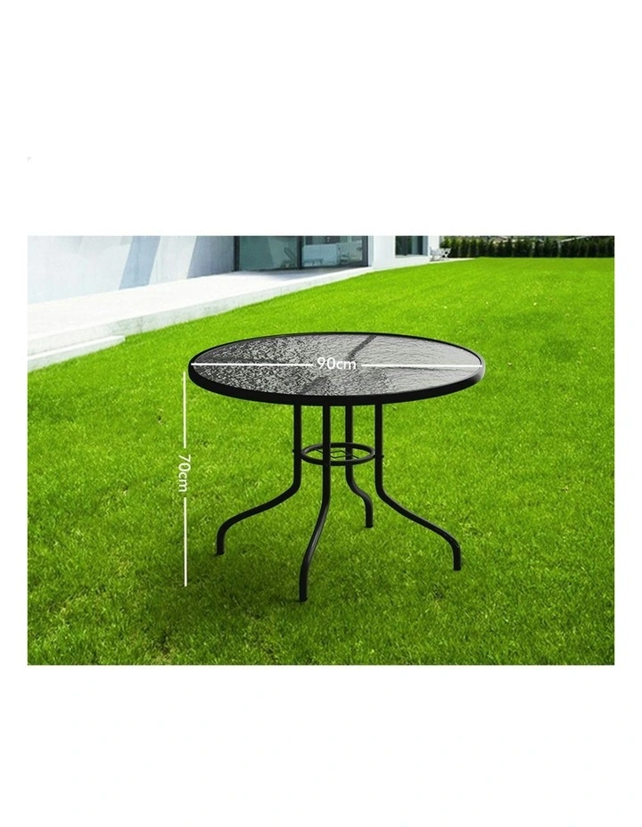 Patio Round Dining Table 90cm in Black image 5