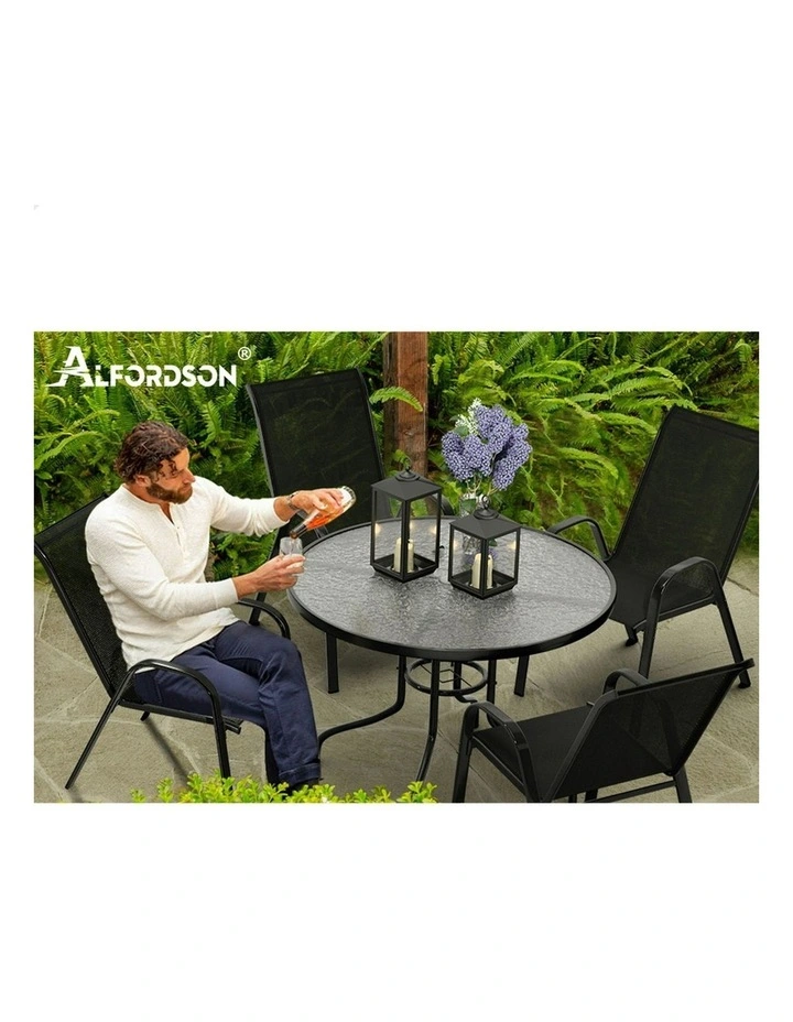 Patio Round Dining Table 90cm in Black image 6