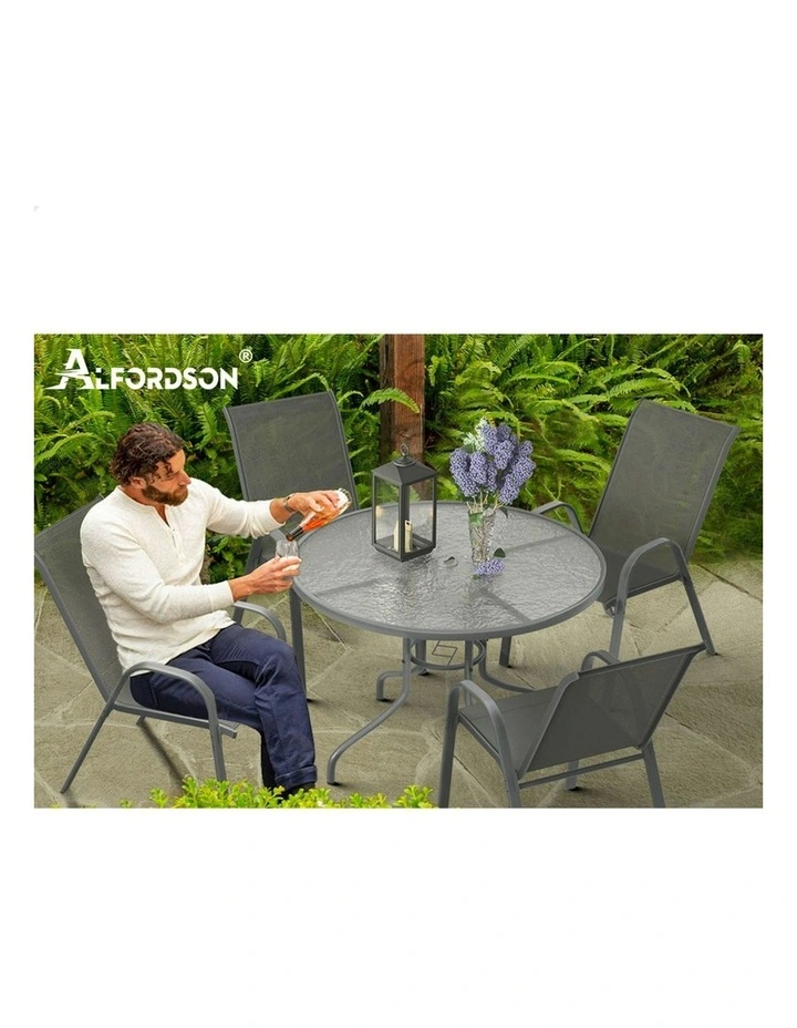 Patio Round Dining Table 90cm in Grey image 6