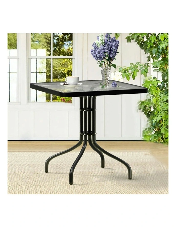 Outdoor Patio Coffee Side Table 60cm in Black image 2