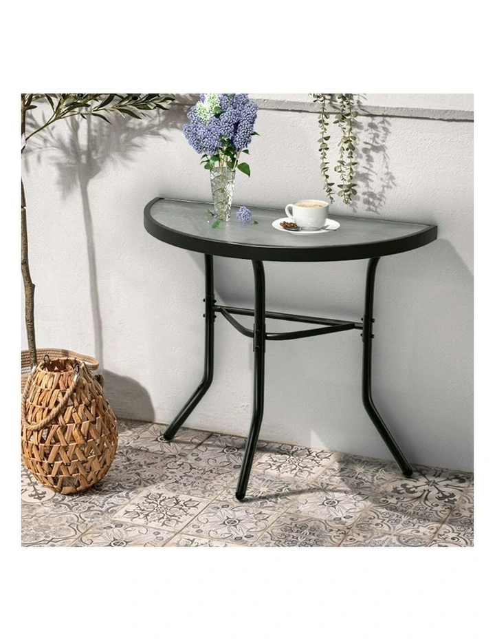 Patio Side Coffee Table in Black image 2