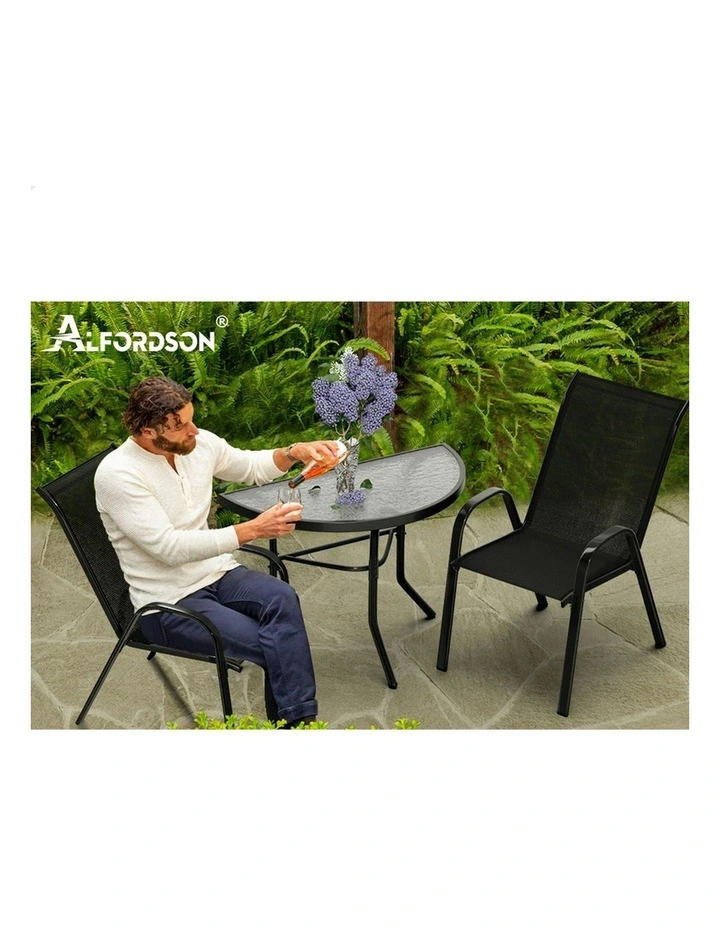 Patio Side Coffee Table in Black image 6
