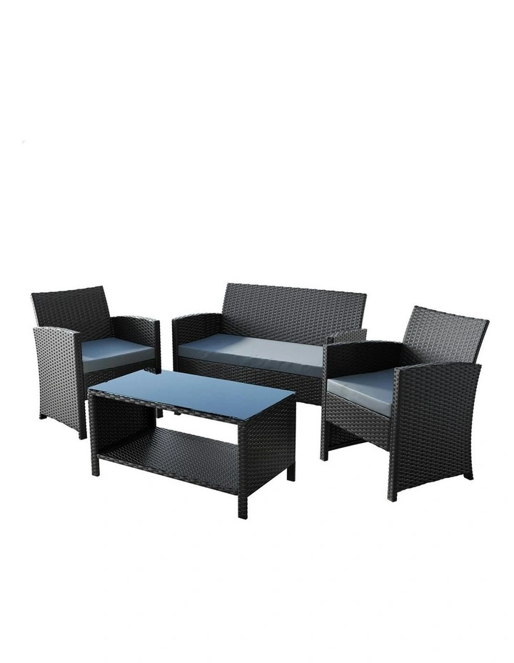 Outdoor Furniture Set Of 4Pieces in Black image 1