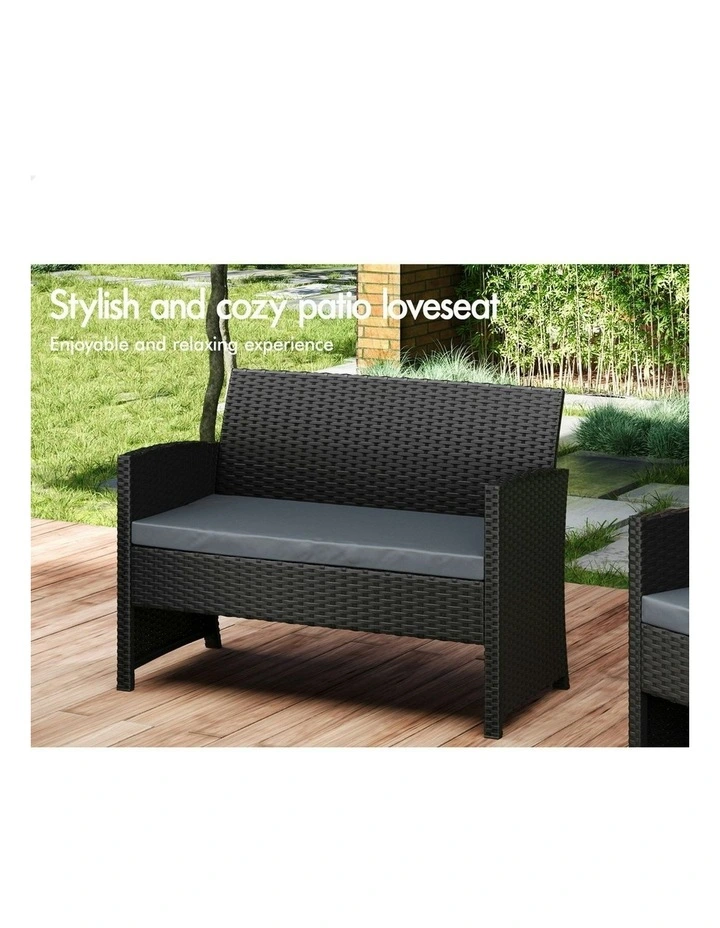 Outdoor Furniture Set Of 4Pieces in Black image 3