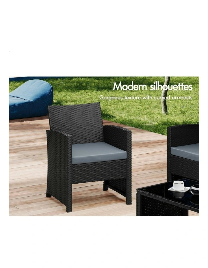 Outdoor Furniture Set Of 4Pieces in Black image 5