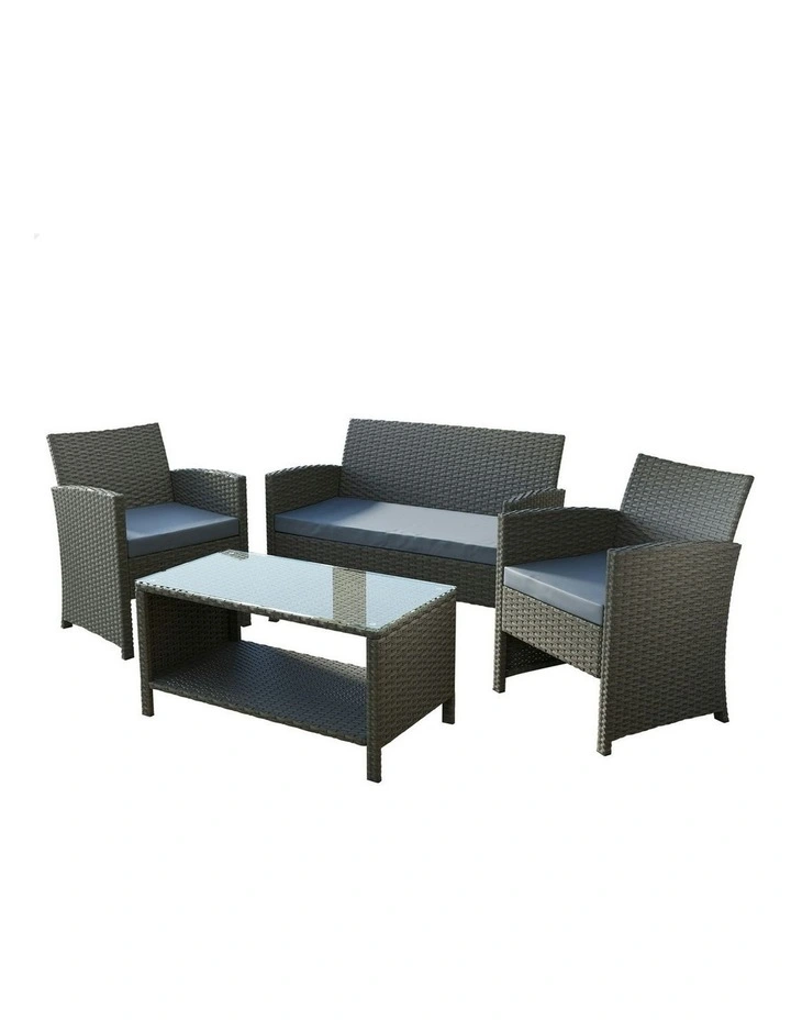 Outdoor Furniture Set Of 4 Pieces in Dark Grey image 1
