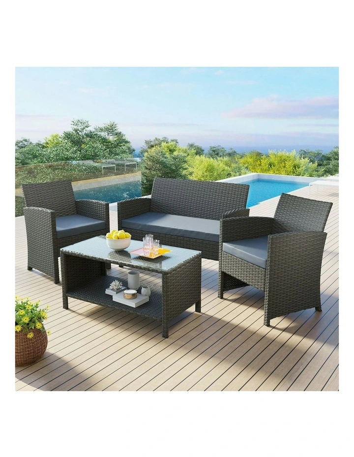 Outdoor Furniture Set Of 4 Pieces in Dark Grey image 2