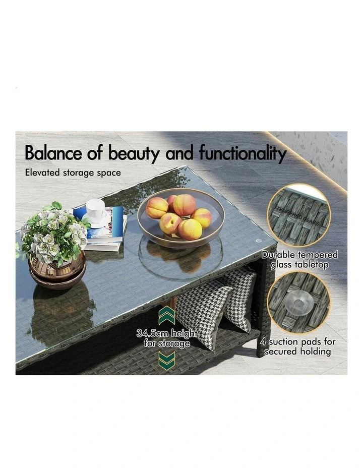 Outdoor Furniture Set Of 4 Pieces in Dark Grey image 4