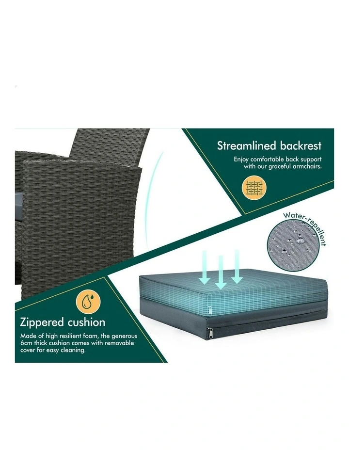 Outdoor Furniture Set Of 4 Pieces in Dark Grey image 6