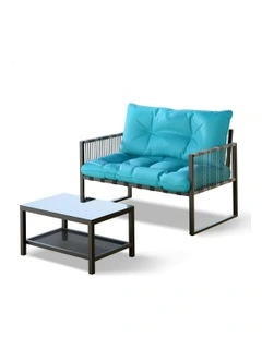 Outdoor Lounge Sofa Set 2 Piece in Blue