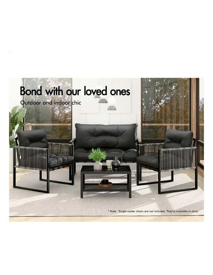 Outdoor Lounge Sofa Set 2 Pieces in Grey image 3