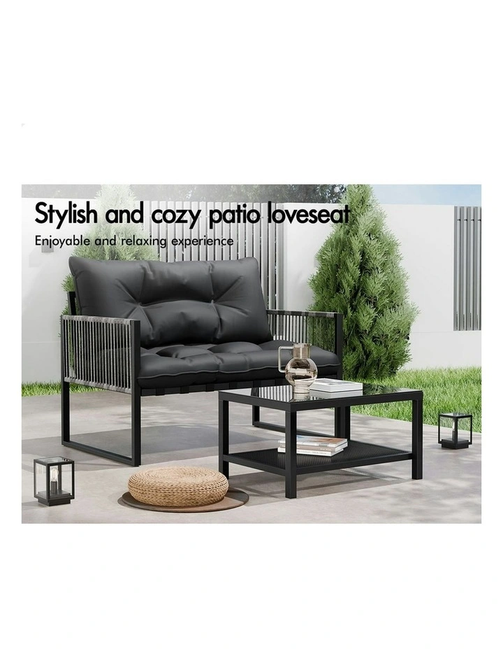 Outdoor Lounge Sofa Set 2 Pieces in Grey image 4