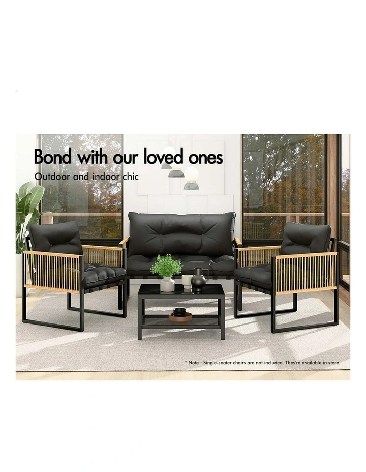 Outdoor Lounge Sofa Set 2 Piece in Grey image 3