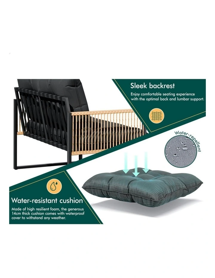 Outdoor Lounge Sofa Set 2 Piece in Grey image 5