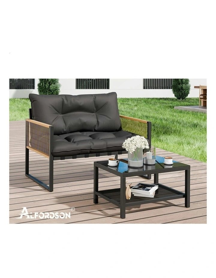 Outdoor Lounge Sofa Set 2 Piece in Grey image 7