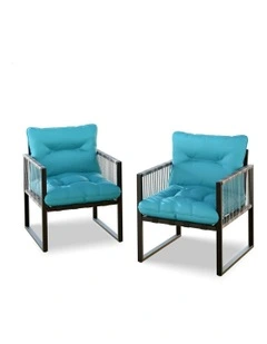 Outdoor Lounge Chairs 2 Piece in Blue
