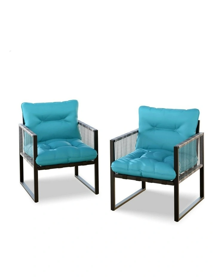Outdoor Lounge Chairs 2 Piece in Blue image 1