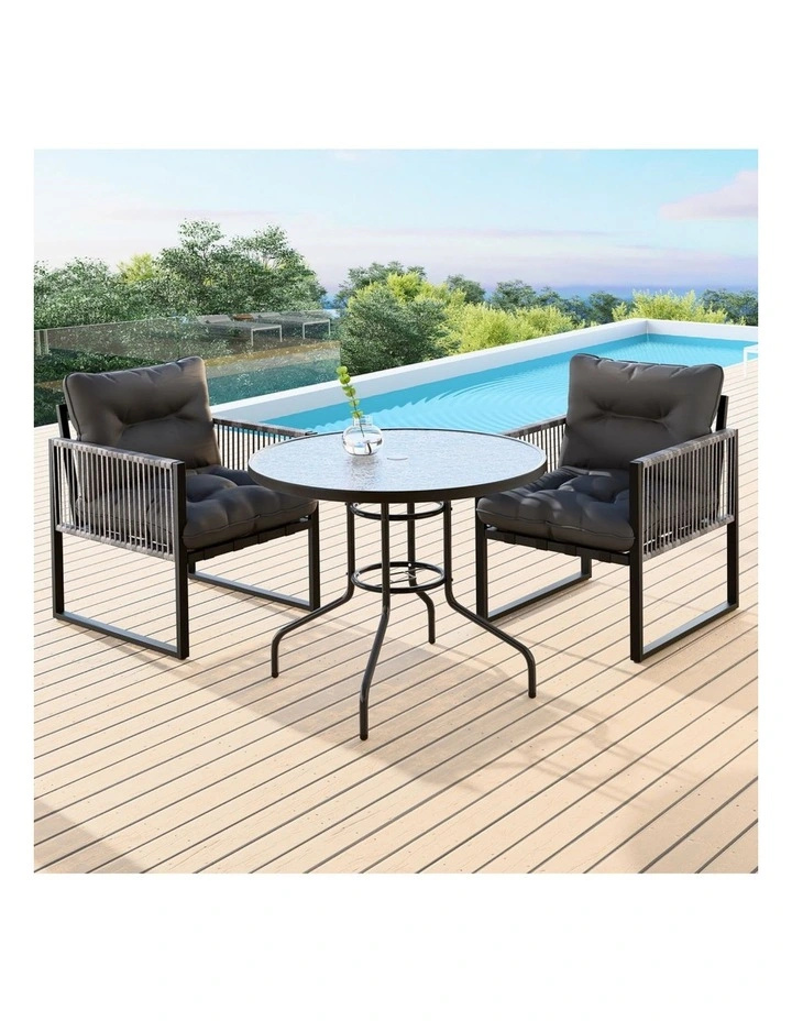 Outdoor Patio Furniture Dining Table Lounge Chairs Set in Multi image 3