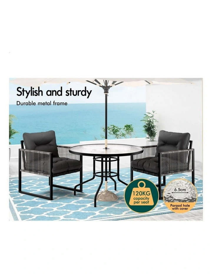 Outdoor Patio Furniture Dining Table Lounge Chairs Set in Multi image 4