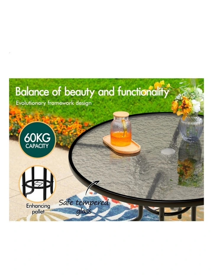 Outdoor Patio Furniture Dining Table Lounge Chairs Set in Multi image 5