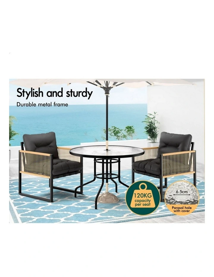 Outdoor Furniture Dining Table Lounge Chairs Set in Multi image 2