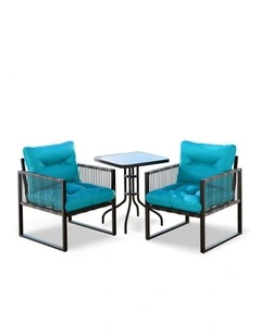 Outdoor Patio Furniture Side Table Lounge Chairs Set in Multi
