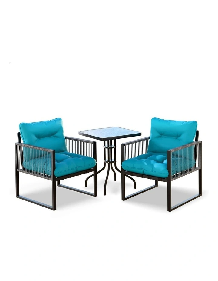 Outdoor Patio Furniture Side Table Lounge Chairs Set in Multi image 1
