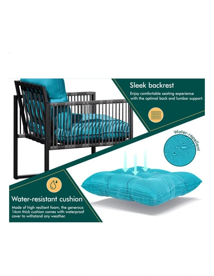 Outdoor Patio Furniture Side Table Lounge Chairs Set in Multi image 4