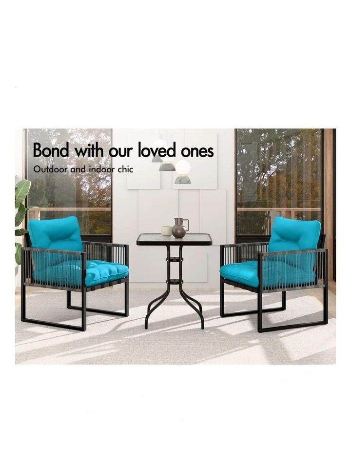 Outdoor Patio Furniture Side Table Lounge Chairs Set in Multi image 6
