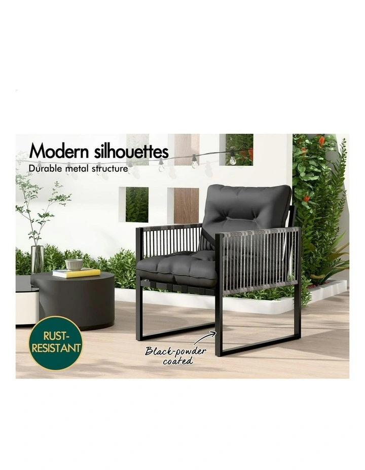 Outdoor Furniture Setting Patio Garden Table Chair Set 3 Pieces in Multi image 4