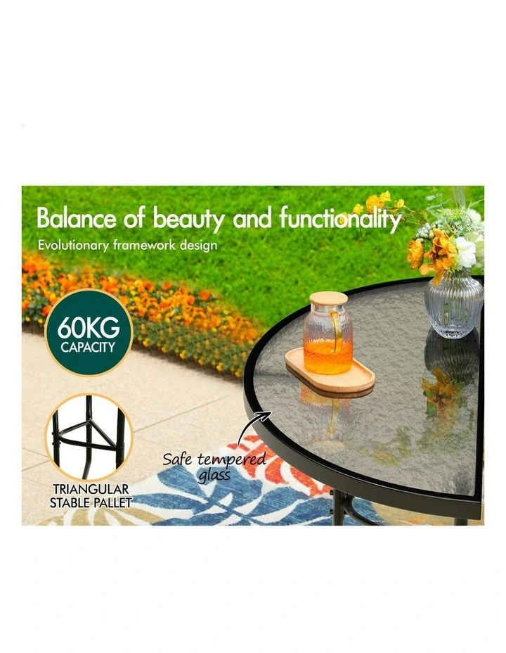 Outdoor Furniture Setting Patio Garden Table Chair Set 3 Pieces in Multi image 6