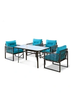 Outdoor Patio Furniture Dining Set 5 Pieces in Multi