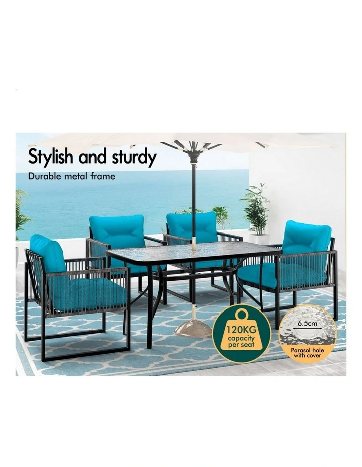 Outdoor Patio Furniture Dining Set 5 Pieces in Multi image 3