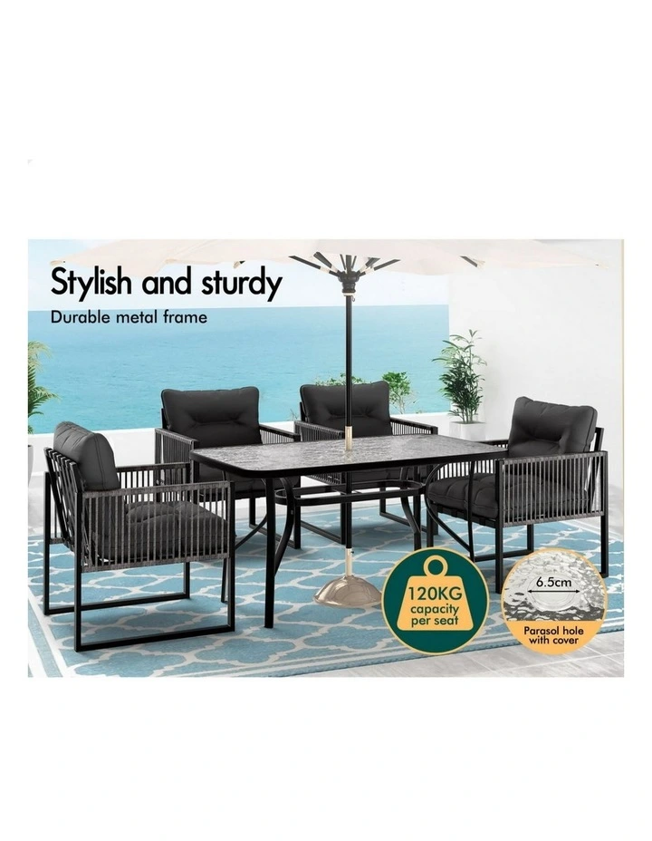 Outdoor Furniture Dining Setting Patio Table Chairs Set in Multi image 4