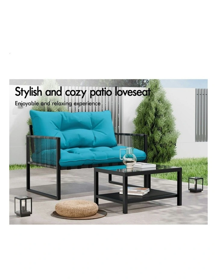 Outdoor Furniture Lounge Sofa Set 4 Pieces in Multi image 3