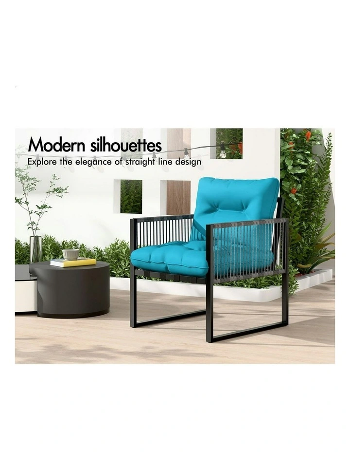 Outdoor Furniture Lounge Sofa Set 4 Pieces in Multi image 6