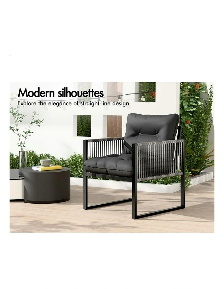 Outdoor Furniture Lounge Sofa Set 4 Pieces in Multi image 5