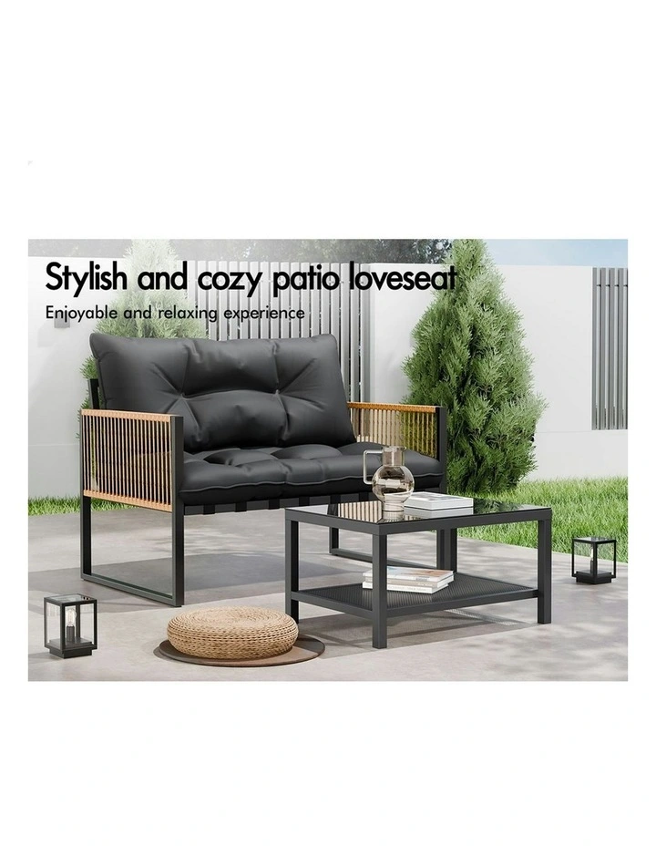 Outdoor Furniture Lounge Sofa Set 4 Pieces in Multi image 3