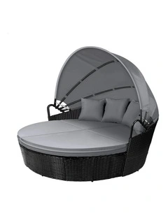 Outdoor Sun Lounge Round Day Bed in Black