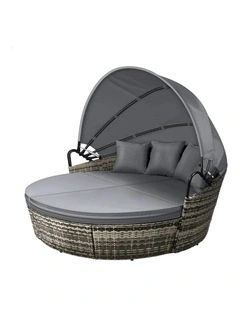 Outdoor Sun Lounge Round Day Bed in Grey