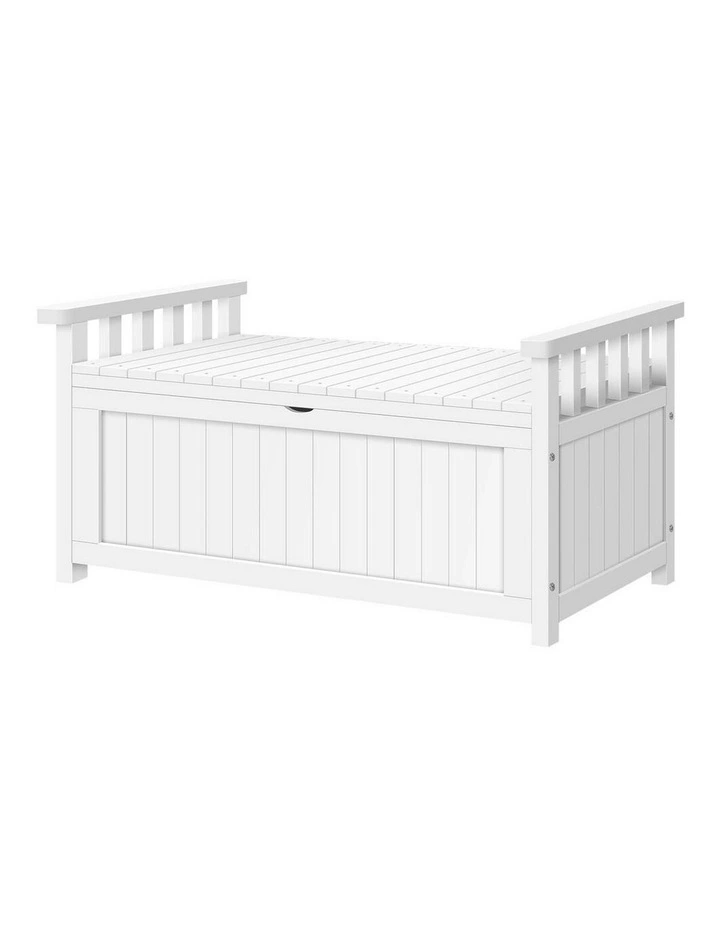 Outdoor Storage Bench in White image 1