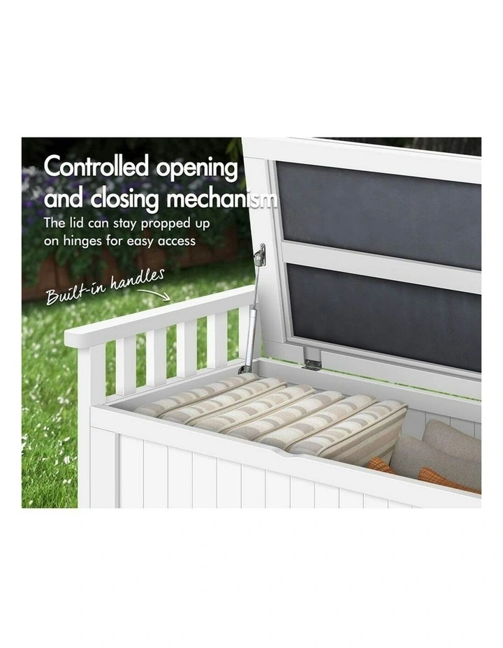 Outdoor Storage Bench in White image 5