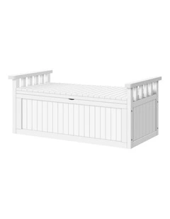 Outdoor Storage Bench in White