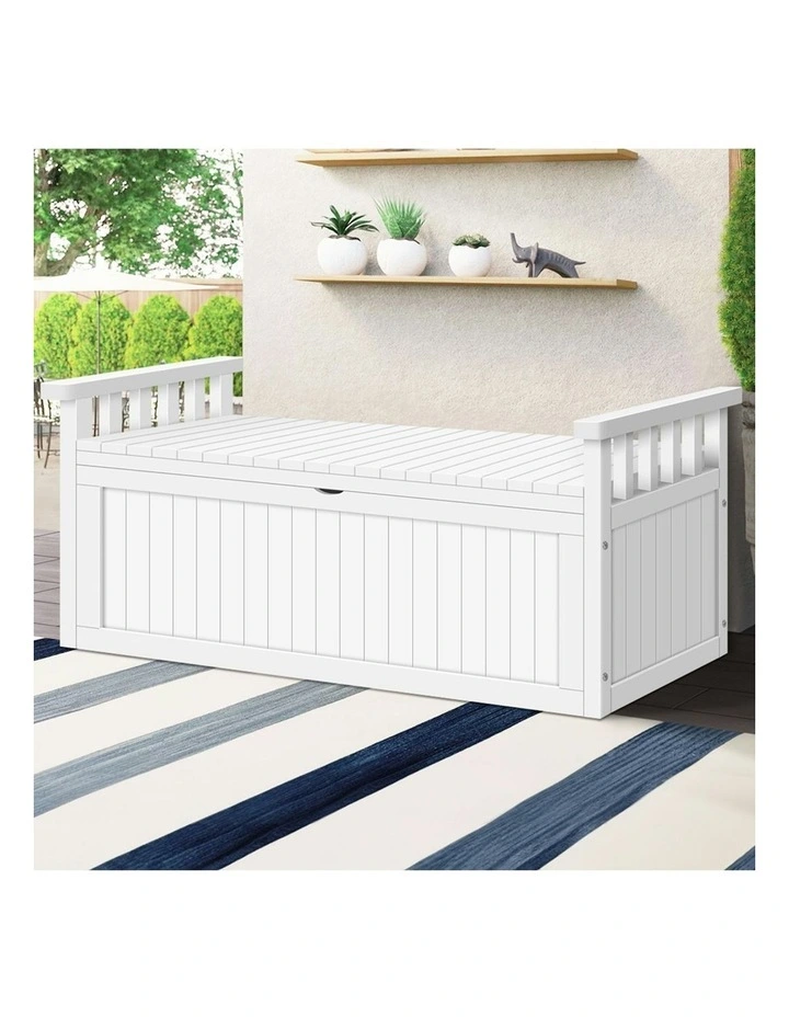 Outdoor Storage Bench in White image 2