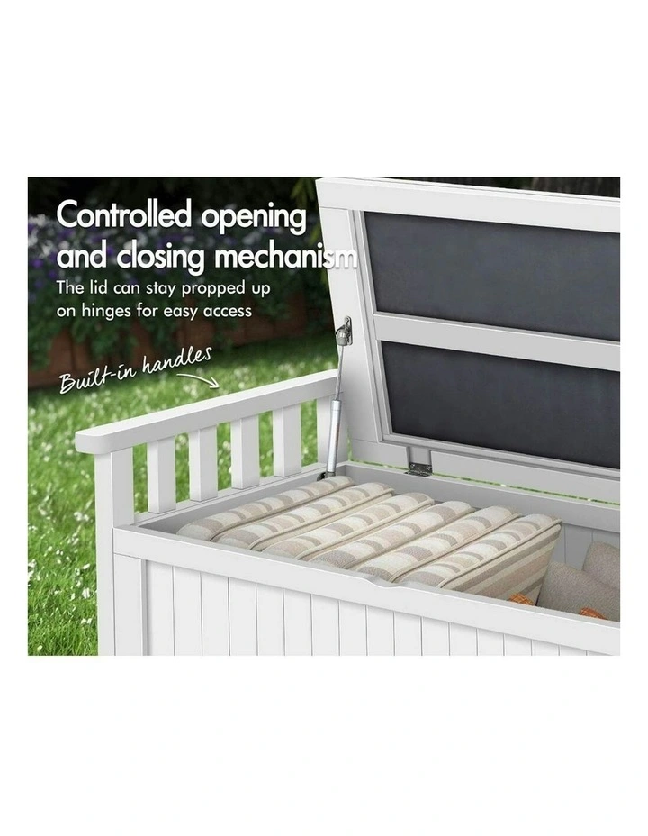 Outdoor Storage Bench in White image 4