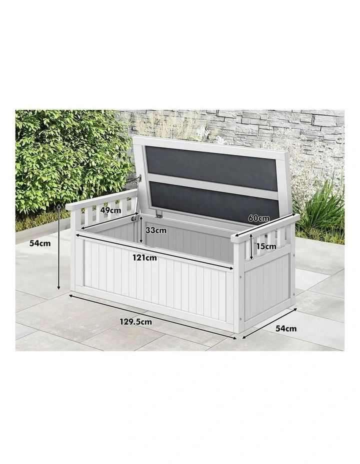 Outdoor Storage Bench in White image 6