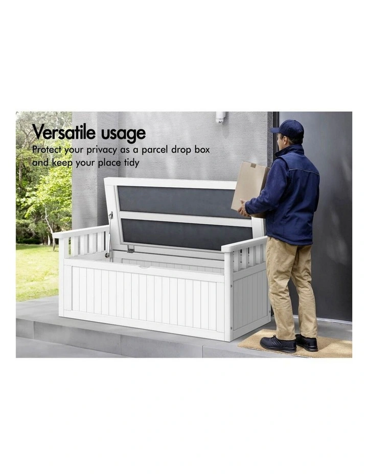 Outdoor Storage Bench in White image 7